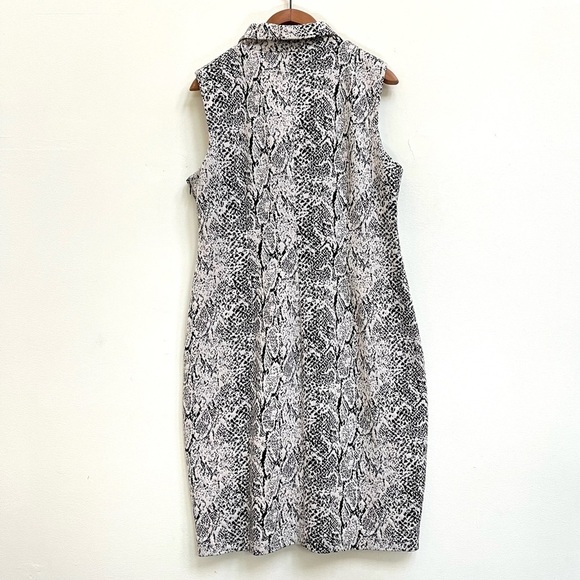 Calvin Klein Snake Print Sheath Dress, Size 14 - Picture 5 of 9